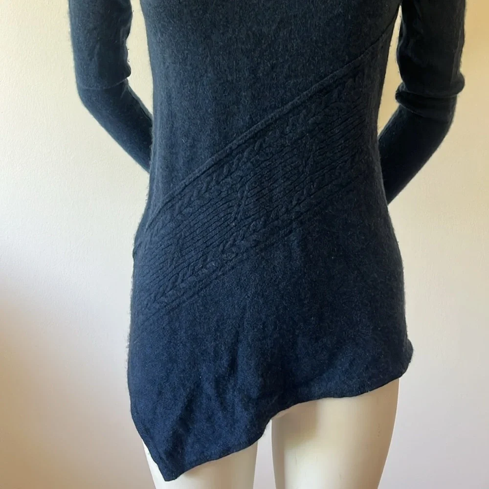 Forte Cashmere Deep Blue Navy Asymmetrical Sweater